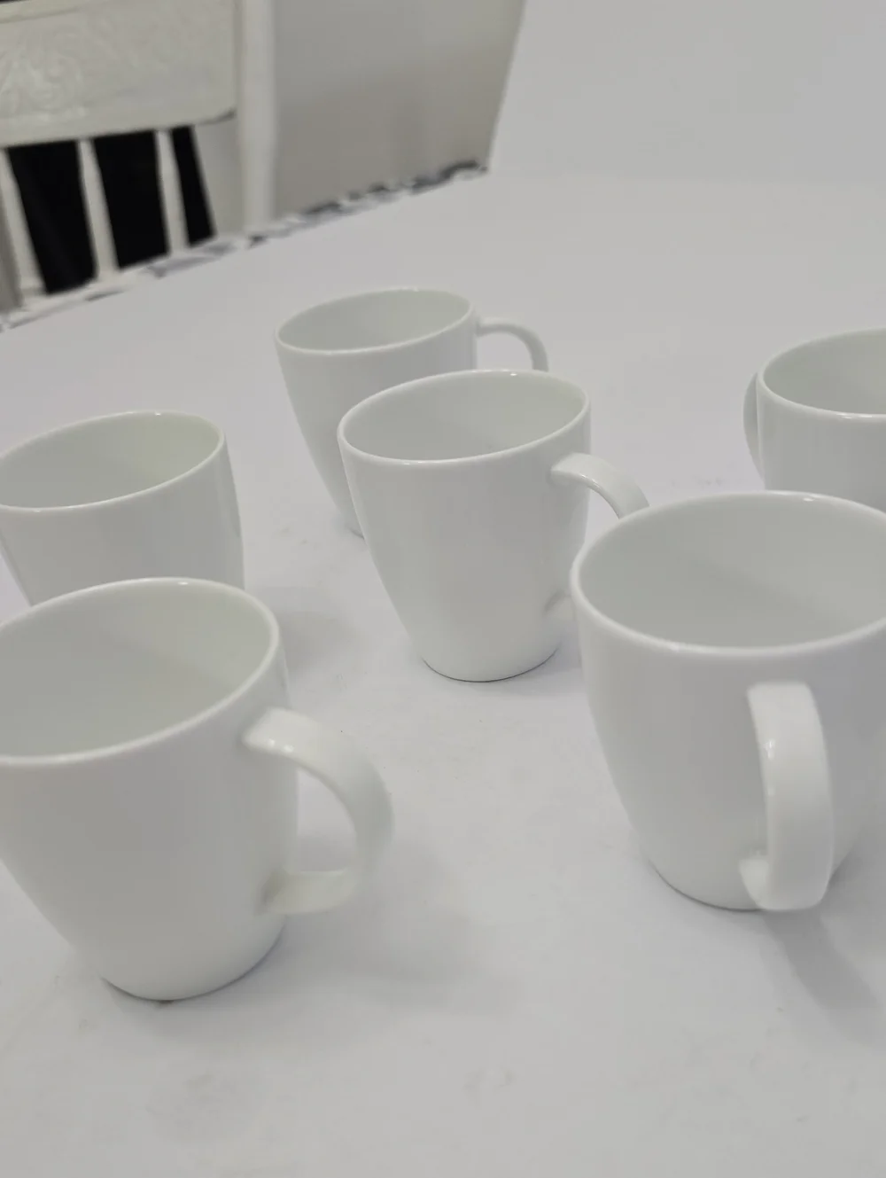Crate & Barrel Set Of 7 Porcelain White Small Espresso Cups